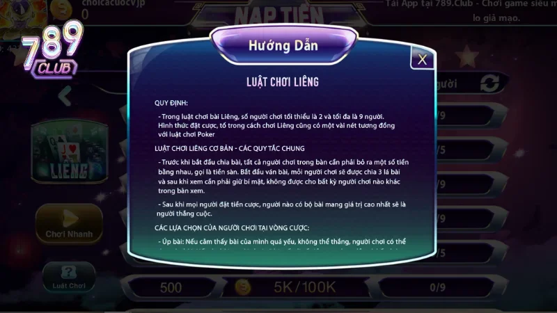 Tìm hiểu cá quy luật cá cược bài Liêng tại cổng game 789club