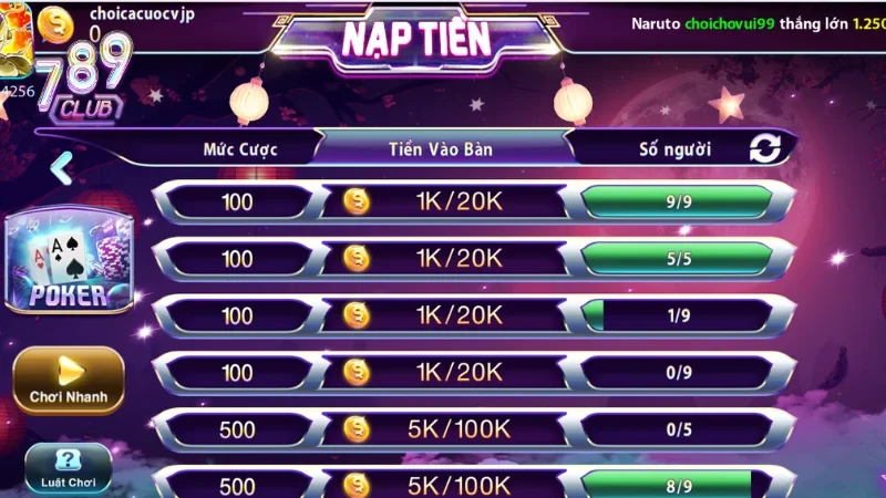 Người dùng tại 789Club được cổng game cấp nhiều quyền lợi